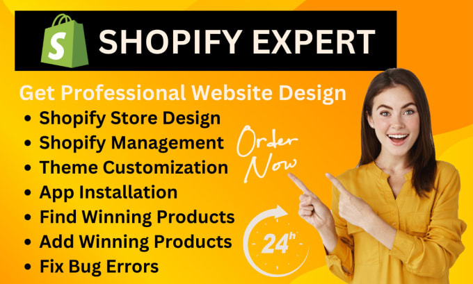 Gig Preview - Design shopify store , shopify dropshipping store , shopify website