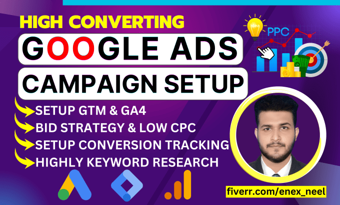 Gig Preview - Setup, optimize and manage google ads adwords PPC campaigns, search campaign