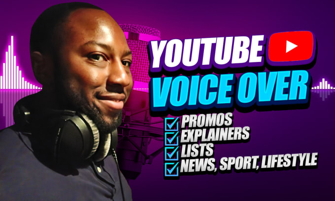 Gig Preview - Record your black british male youtube video voice over