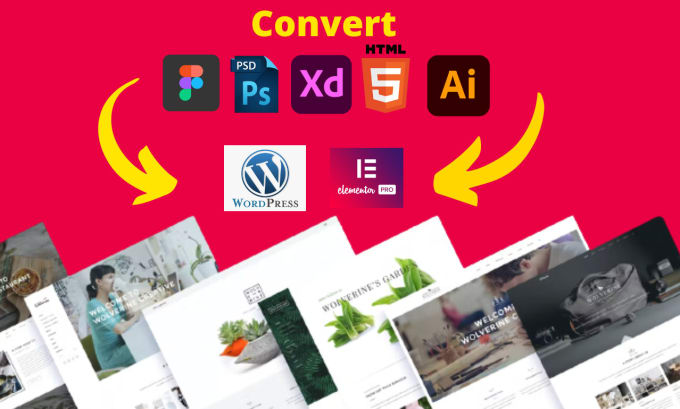 Gig Preview - Convert psd to wordpress,figma to wordpress,xd to wordpress elementor