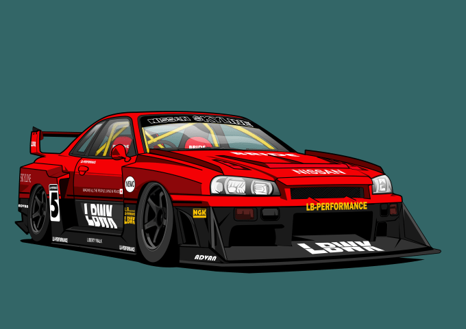 Gig Preview - Draw cartoon vector your car