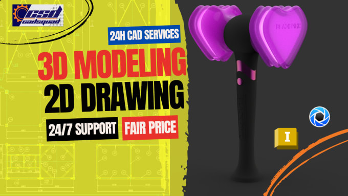 Gig Preview - Do 3d cad product design from 2d cad drawing or hand drawing