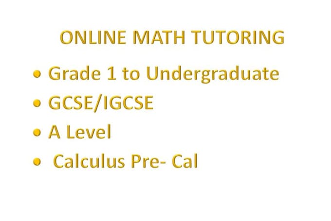 Gig Preview - Be your online math tutor for all grades