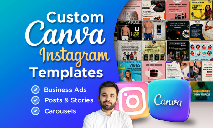 Gig Preview - Create custom instagram canva templates ads posts carousels