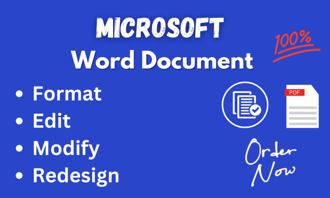 Gig Preview - Create, edit or format microsoft word document