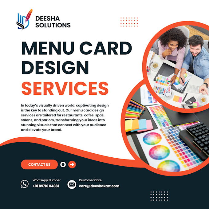 Gig Preview - Design a modern, professional menu card for restaurants, cafes, spas, and salons