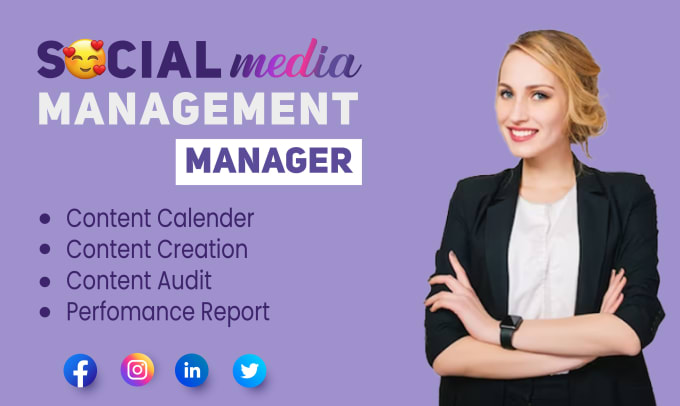 Gig Preview - Be your social media marketing manager and content creator