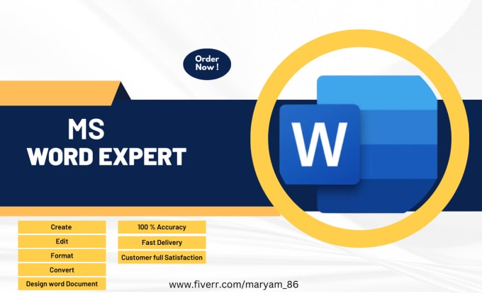 Gig Preview - Ms word expert, format and design microsoft ms word document