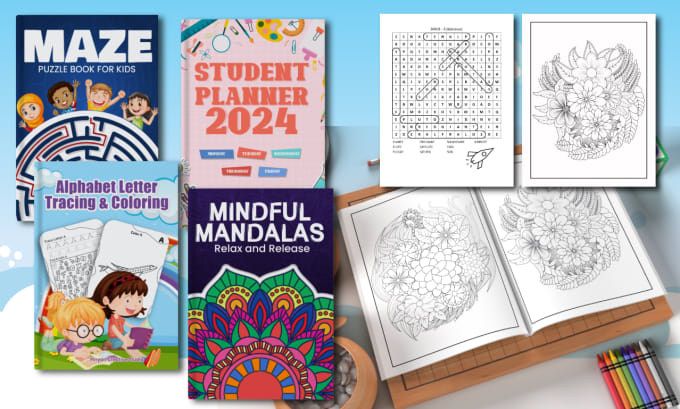 Gig Preview - Design kids coloring books, activity books and book cover for amazon KDP