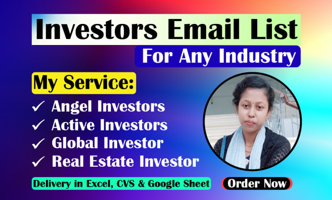 Gig Preview - Provide valid email, contact list of angel investor and private investors leads