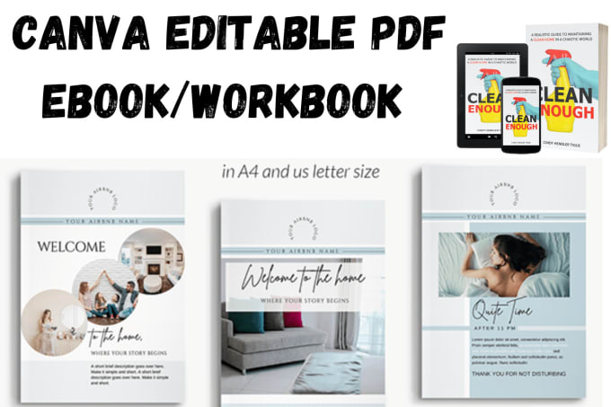 Gig Preview - Design editable ebook, PDF, workbook, lead magnet brochure in canva