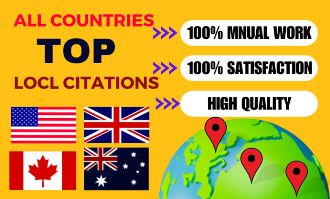 Gig Preview - Do local citations for UK, USA, and canada for gmb ranking