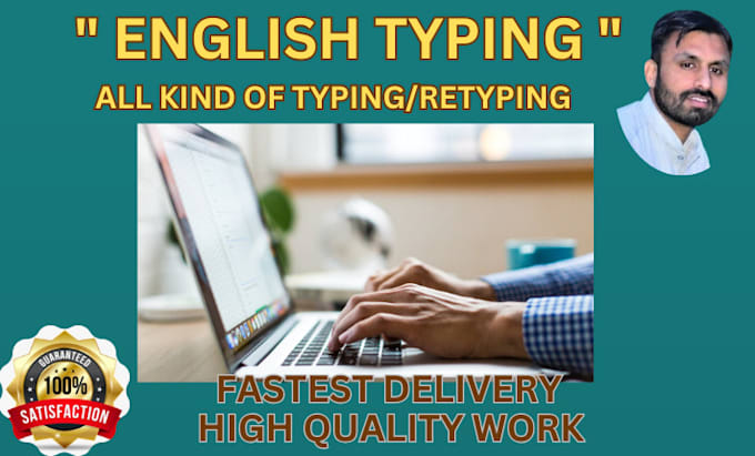 Gig Preview - Do fast typing in english, retype scanned pages, fast typist