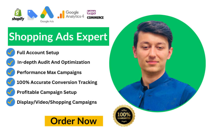 Gig Preview - Setup profitable google shopping campaign and performance max campaign