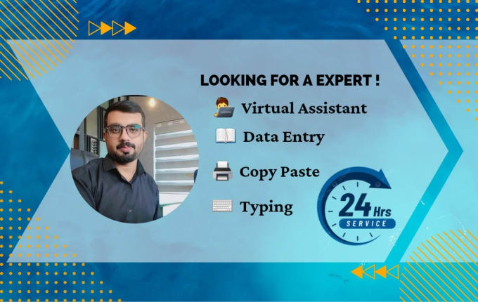 Gig Preview - Be your virtual assistant for data entry copy paste and typing work