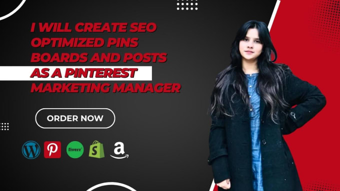 Gig Preview - Create SEO optimized pins boards and posts as a pinterest marketing manager