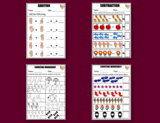 Gig Preview - Create math worksheets for your children