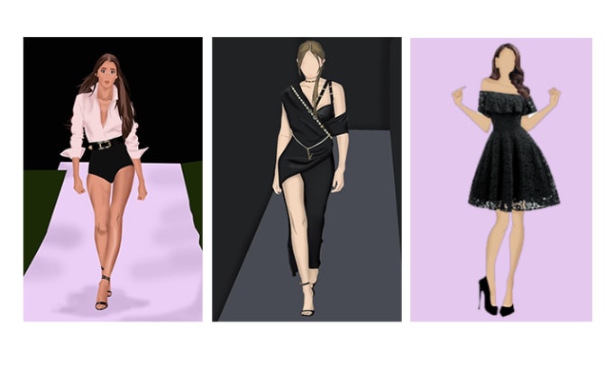 Gig Preview - Draw fashion illustration or sketch and design collection