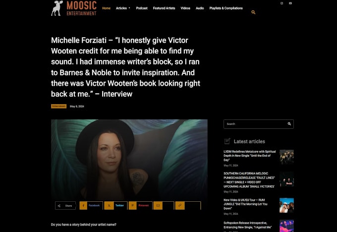 Gig Preview - Interview you about your music for moosic entertainment blog