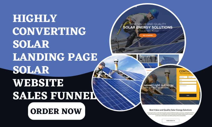 Gig Preview - Design solar landing page hot solar leads solar appointment solar sales funnel