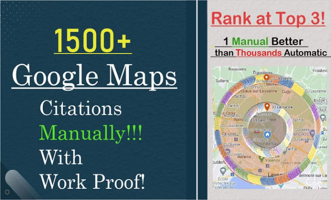 Gig Preview - Create 1500 manual google maps citations live for local business ranking