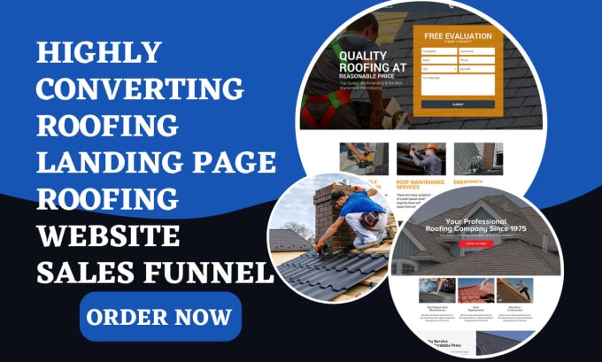 Gig Preview - Design roofing landing page solar roofing leads for roofing installation website