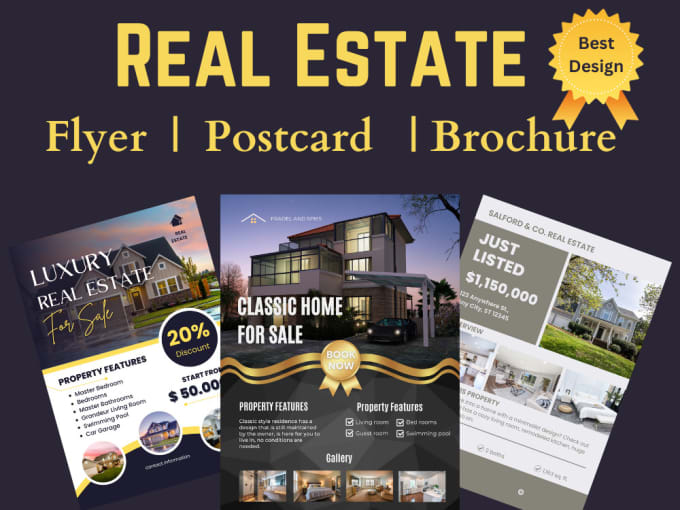 Gig Preview - Design real estate flyer postcard brochure templates in canva