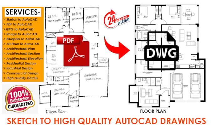 Gig Preview - Design your architectural floor plan using sketch drawing