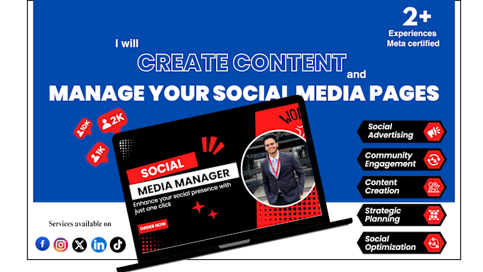 Gig Preview - Be your social media manager and content creator