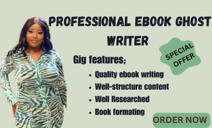 Gig Preview - Be your ebook writer, non fiction ghostwriter, selp help ebook and amazon kindle