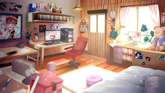 Gig Preview - Draw background anime art illustration for vtuber, live2d streamer, visual novel