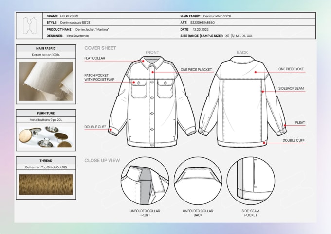 Gig Preview - Design fashion clothing apparel tech pack  technical sketch