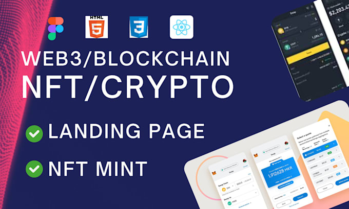 Gig Preview - Create a crypto, nft minting website, landing page, smart contract