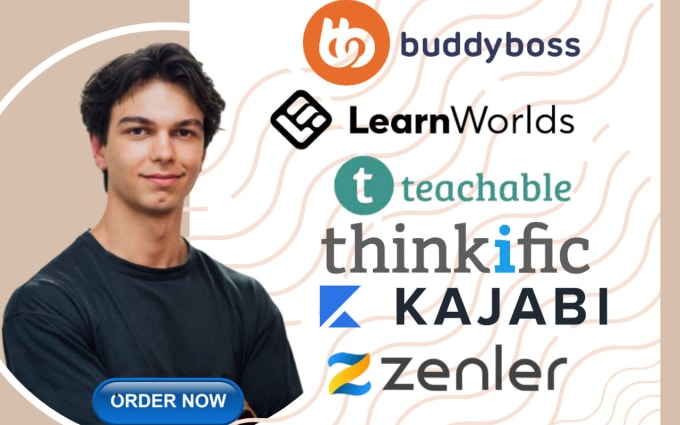 Gig Preview - Build kajabi, teachable, thinkific, learnworlds, buddyboss, tutor lms