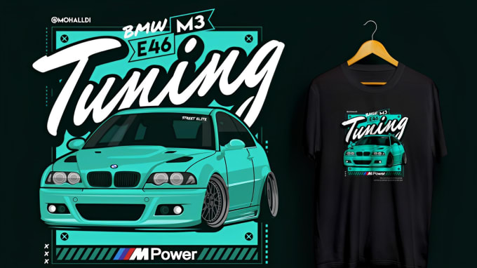 Gig Preview - Draw a vector tracing car illustration for t shirt design