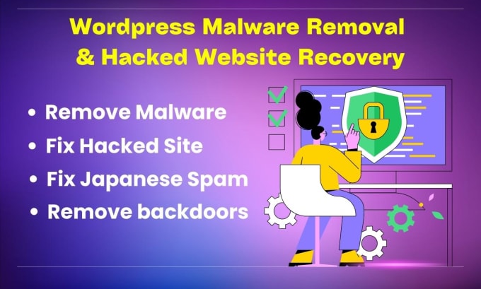 Gig Preview - Remove wordpress malware removal or remove virus hacked website recovery