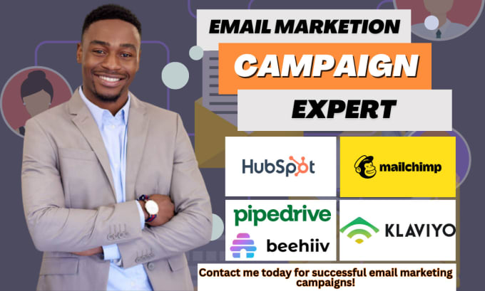 Bestseller - setup email marketing campaign via mailchimp beehiiv klaviyo hubspot pipedrive