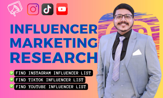 Gig Preview - Find best instagram, tiktok influencer list for influencer marketing campaign