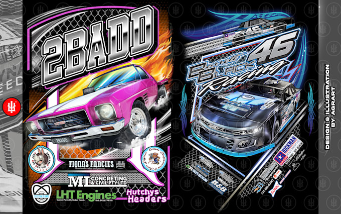 Gig Preview - Do custom racing theme design for brand or merchandise