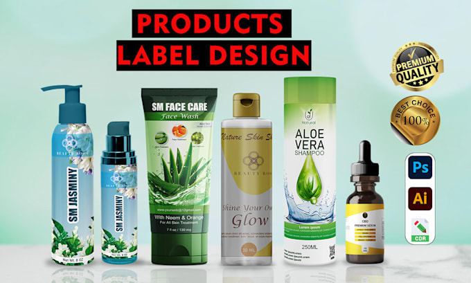 Gig Preview - Do cosmetic and skincare product label and packaging