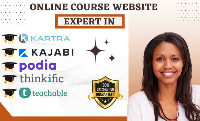 Gig Preview - Set up kartra kajabi thinkific teachable podia for your courses