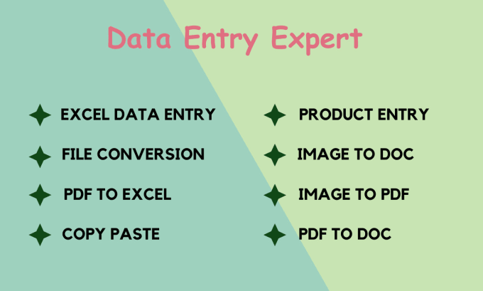 Gig Preview - Do data entry, copy paste, file conversion, product entry