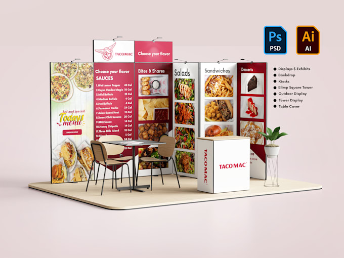 Bestseller - design a trade show and backdrop for your exhibition signage design