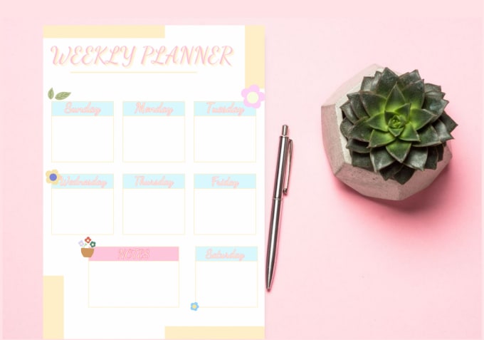 Gig Preview - Design printable planner, journal, calendar for etsy or personal, canva