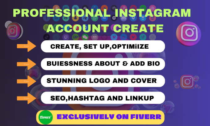 Gig Preview - Create professionaly instagram account and customize