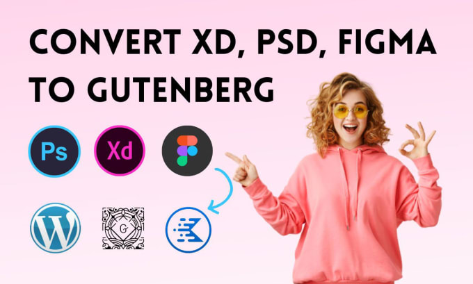 Gig Preview - Convert adobe xd, psd, figma to wordpress using gutenberg kadence