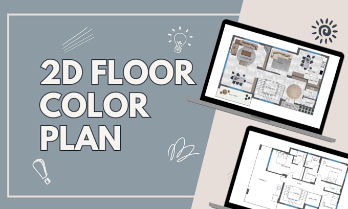 Gig Preview - Color 2d color floor plan for real estate