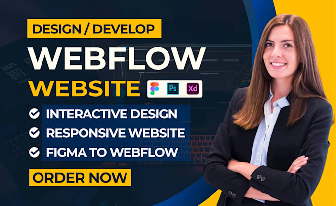 Gig Preview - Design or develop webflow website, webflow expert, figma to webflow