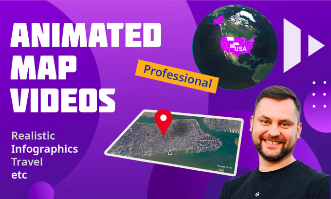 Gig Preview - Create a perfect animated map video