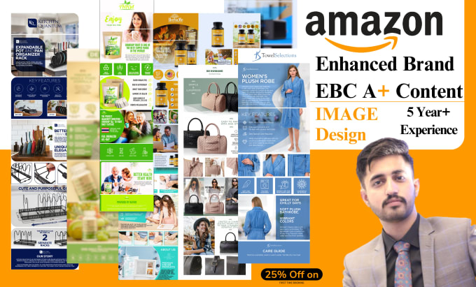 Gig Preview - Design amazon a plus content, create enhanced brand ebc images, and infographics